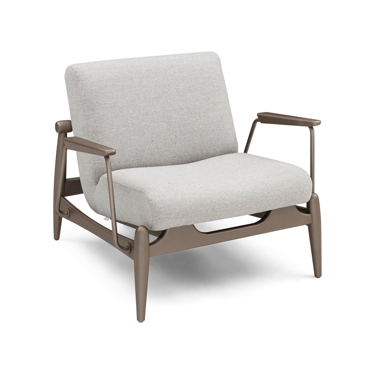 WIN Armchair in Chocolate and Gray Fabric