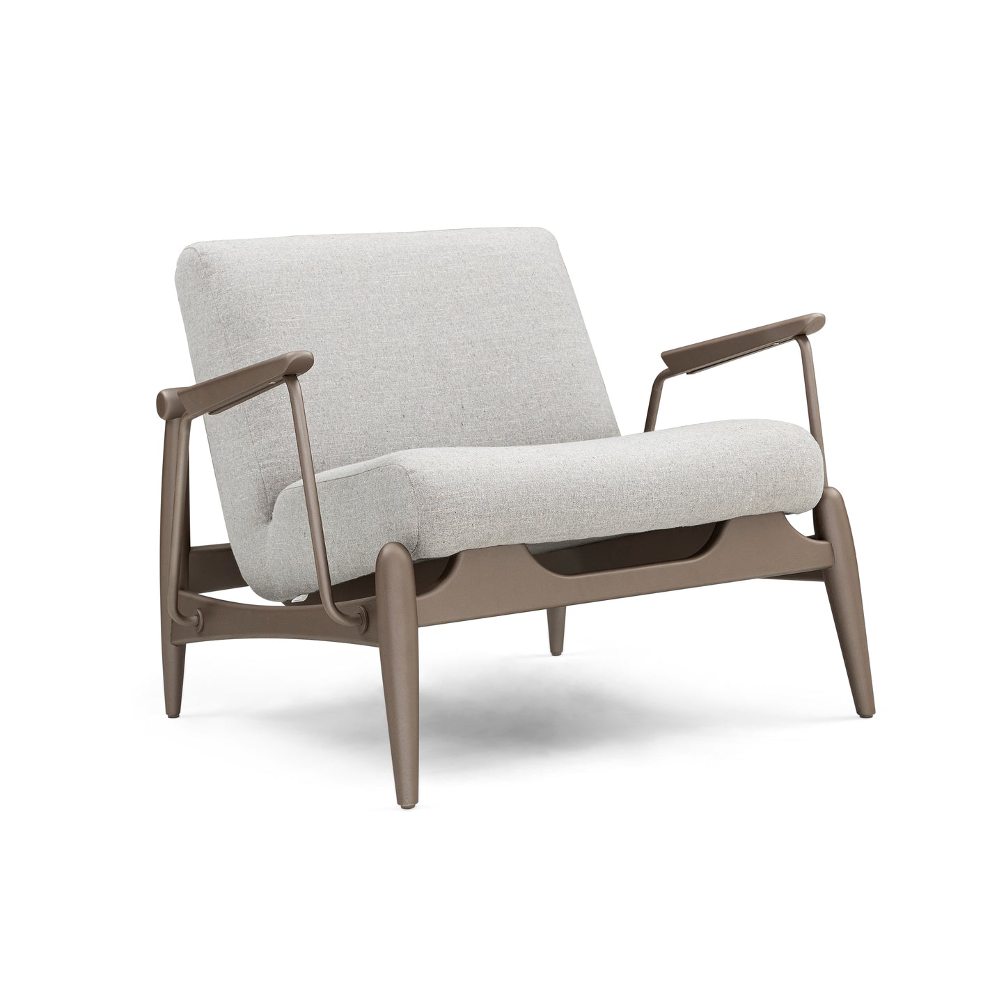 WIN Armchair in Chocolate and Gray Fabric