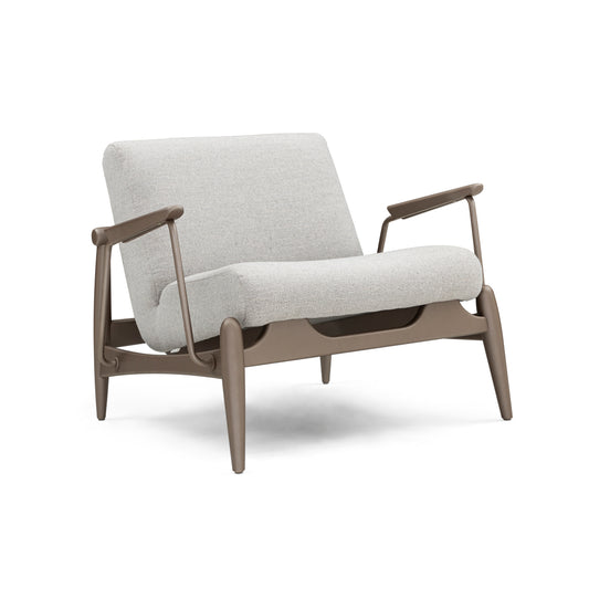 WIN Armchair in Chocolate and Gray Fabric