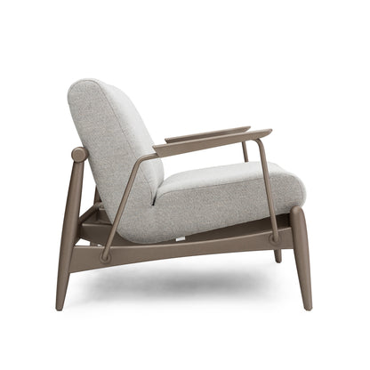 WIN Armchair in Chocolate and Gray Fabric