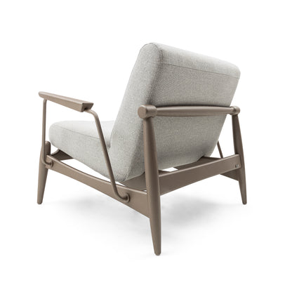 WIN Armchair in Chocolate and Gray Fabric