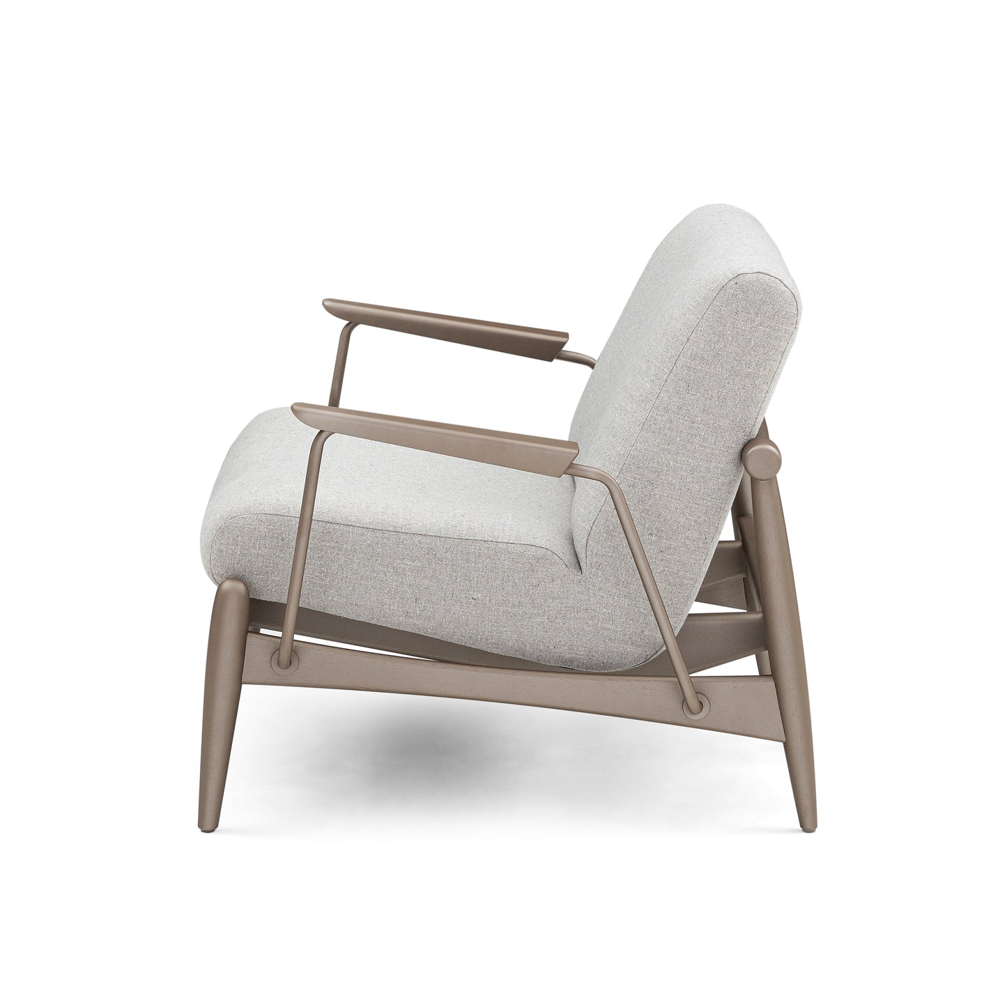 WIN Armchair in Chocolate and Gray Fabric