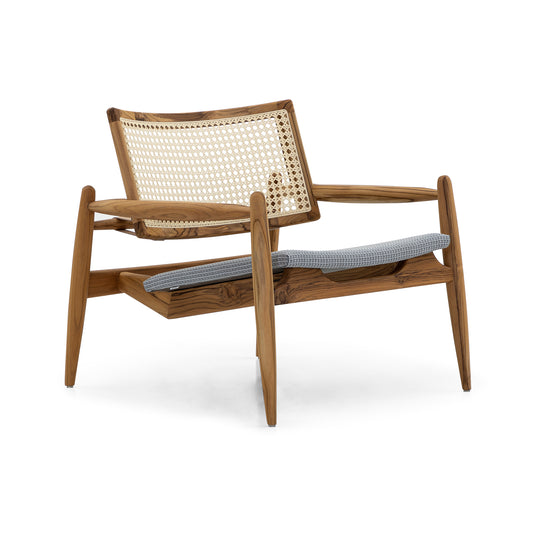 SOHO Armchair in Teak and Gray fabric