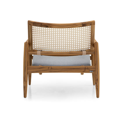 SOHO Armchair in Teak and Gray fabric