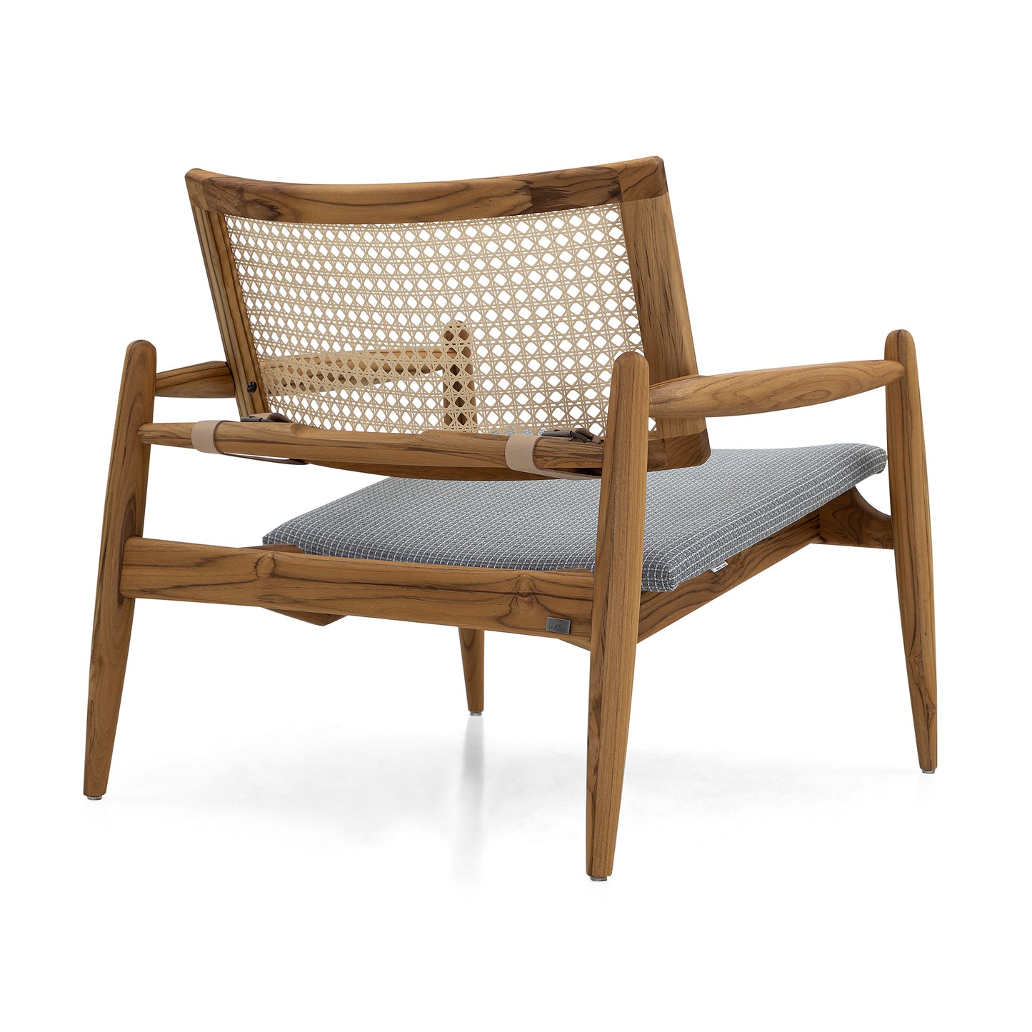 SOHO Armchair in Teak and Gray fabric