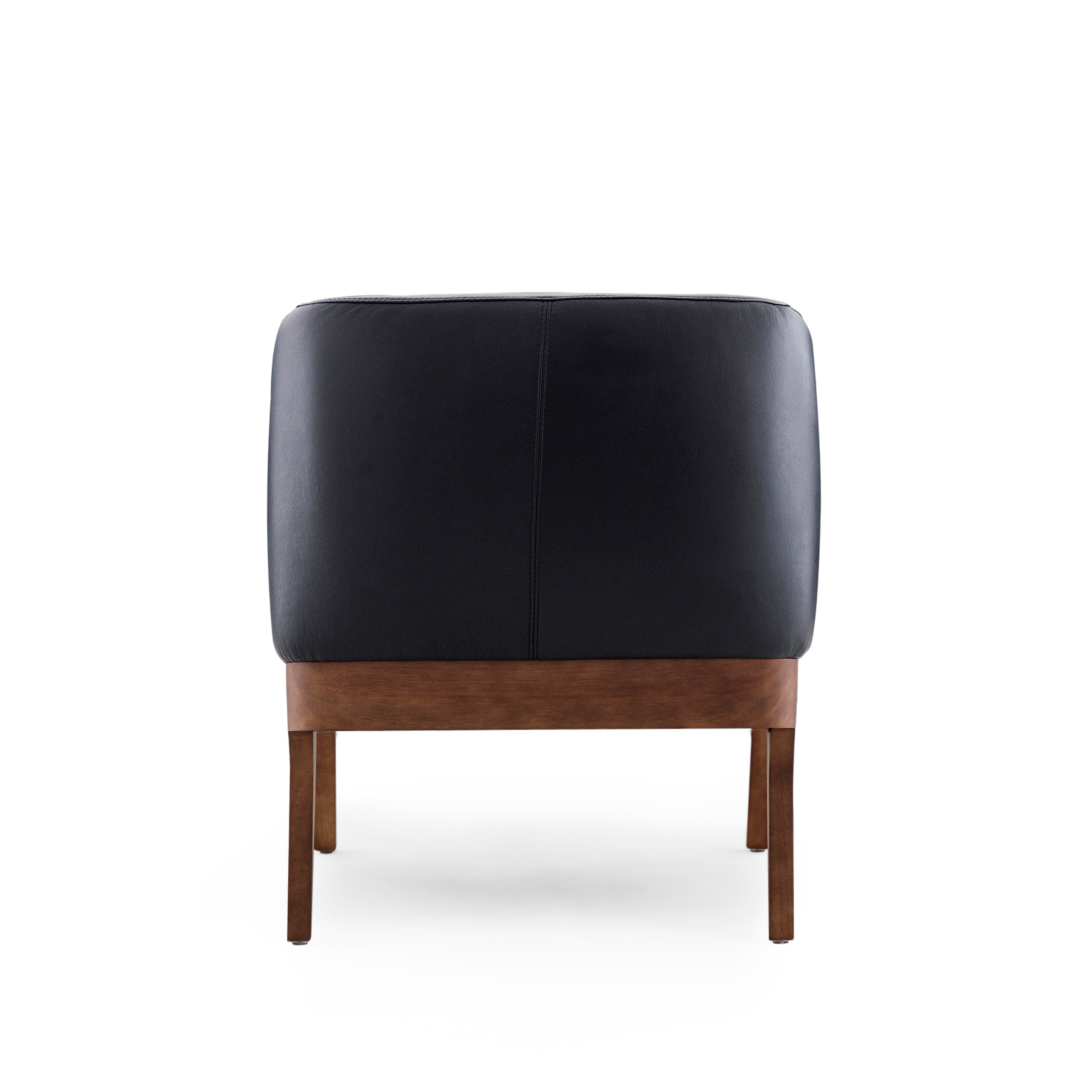 ABRA Armchair in Walnut and Black Leather