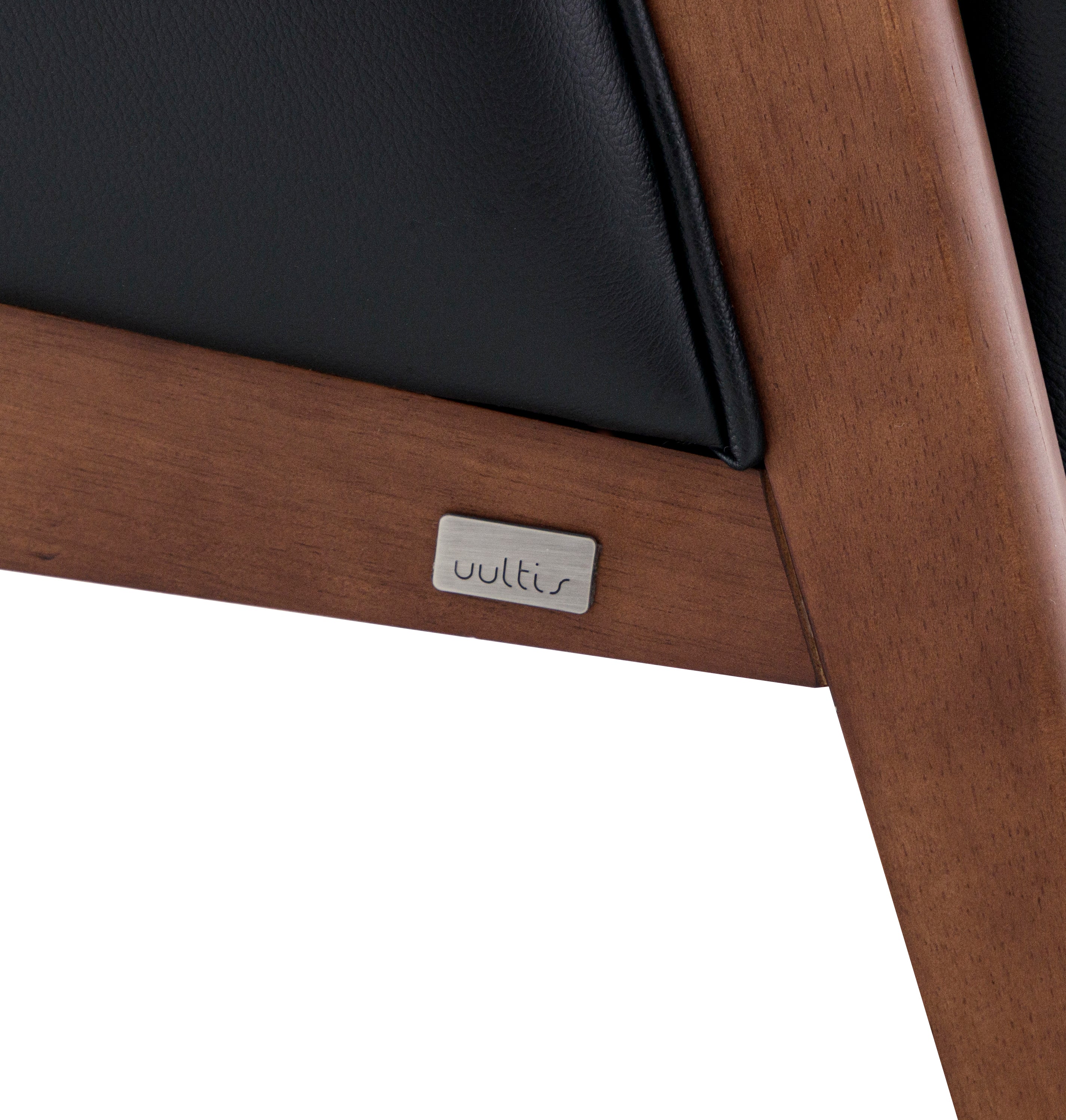 ABRA Armchair in Walnut and Black Leather