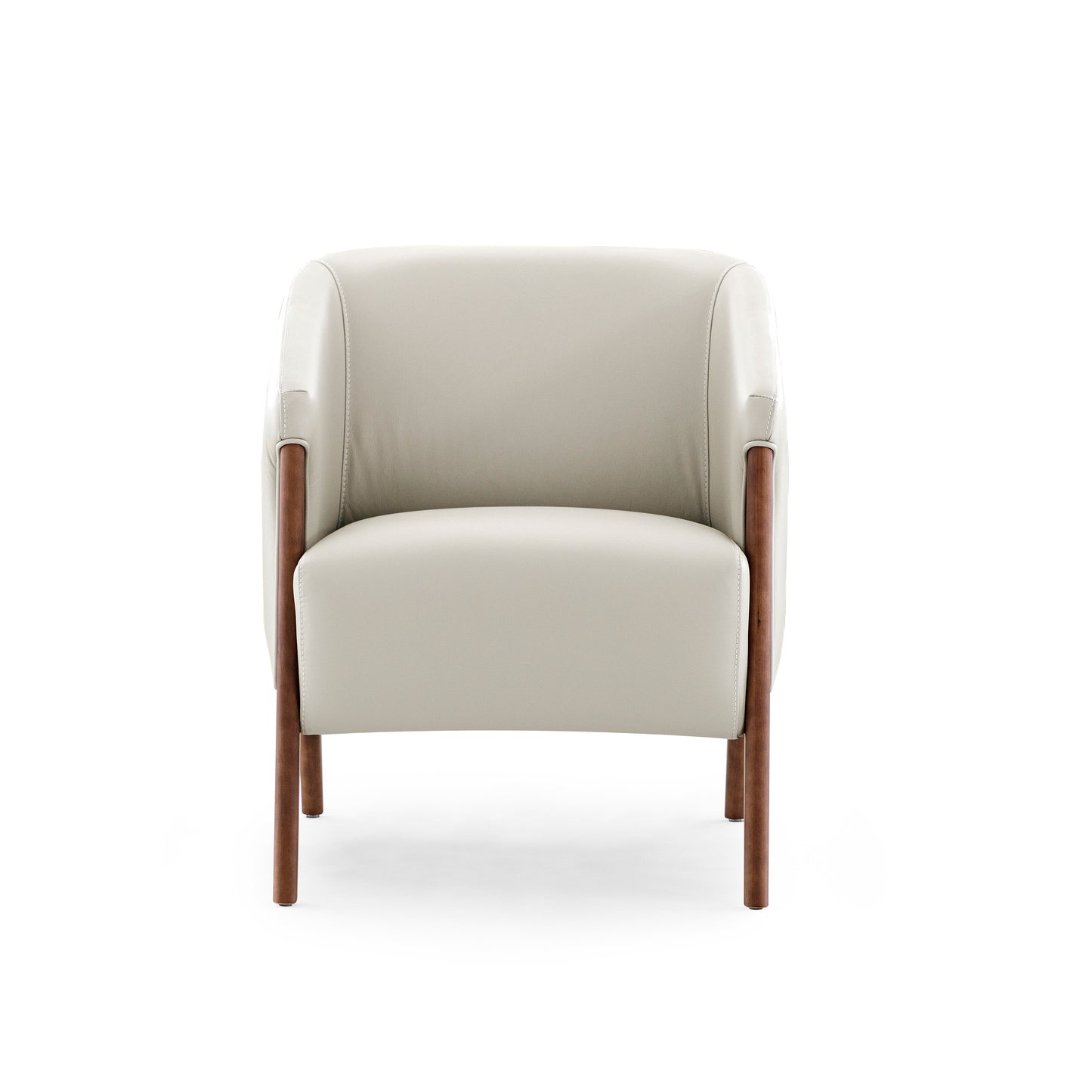 ABRA Armchair in Walnut and Light Beige Leather