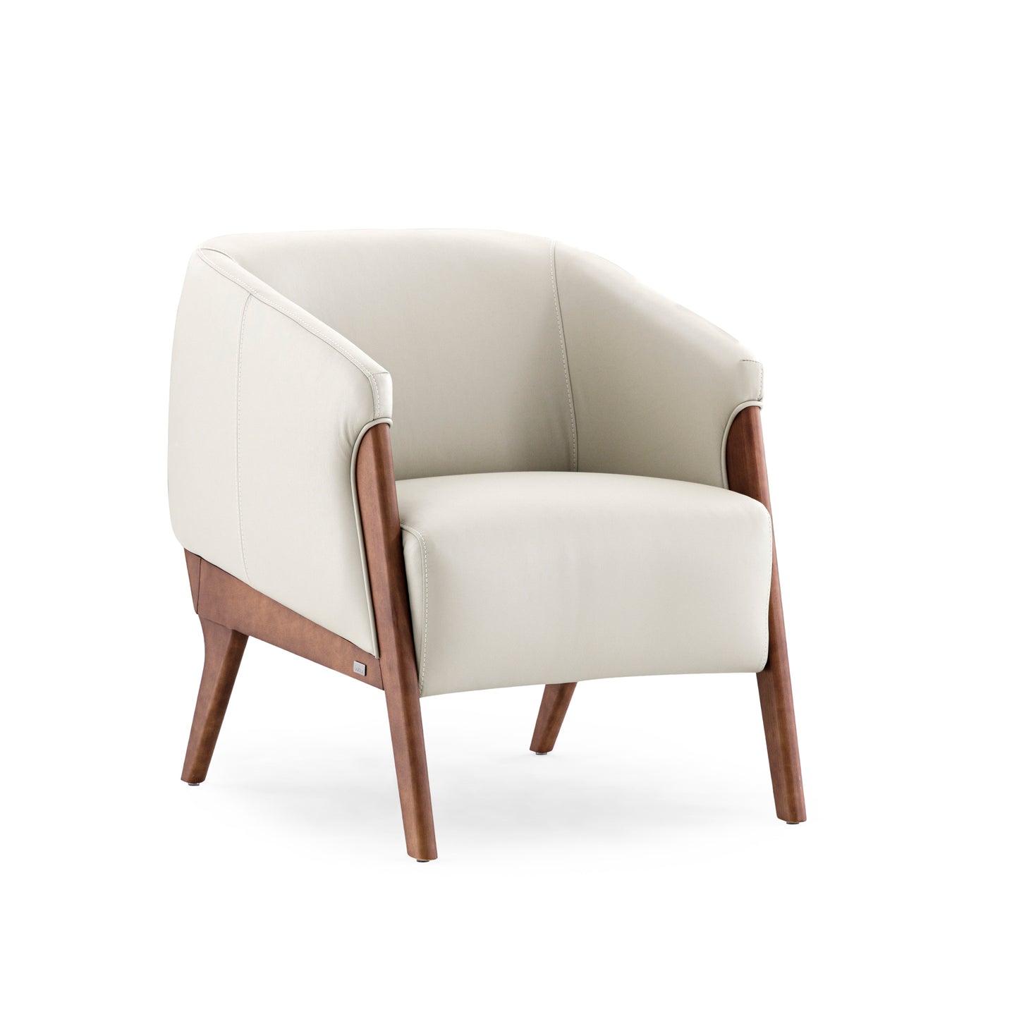 ABRA Armchair in Walnut and Light Beige Leather