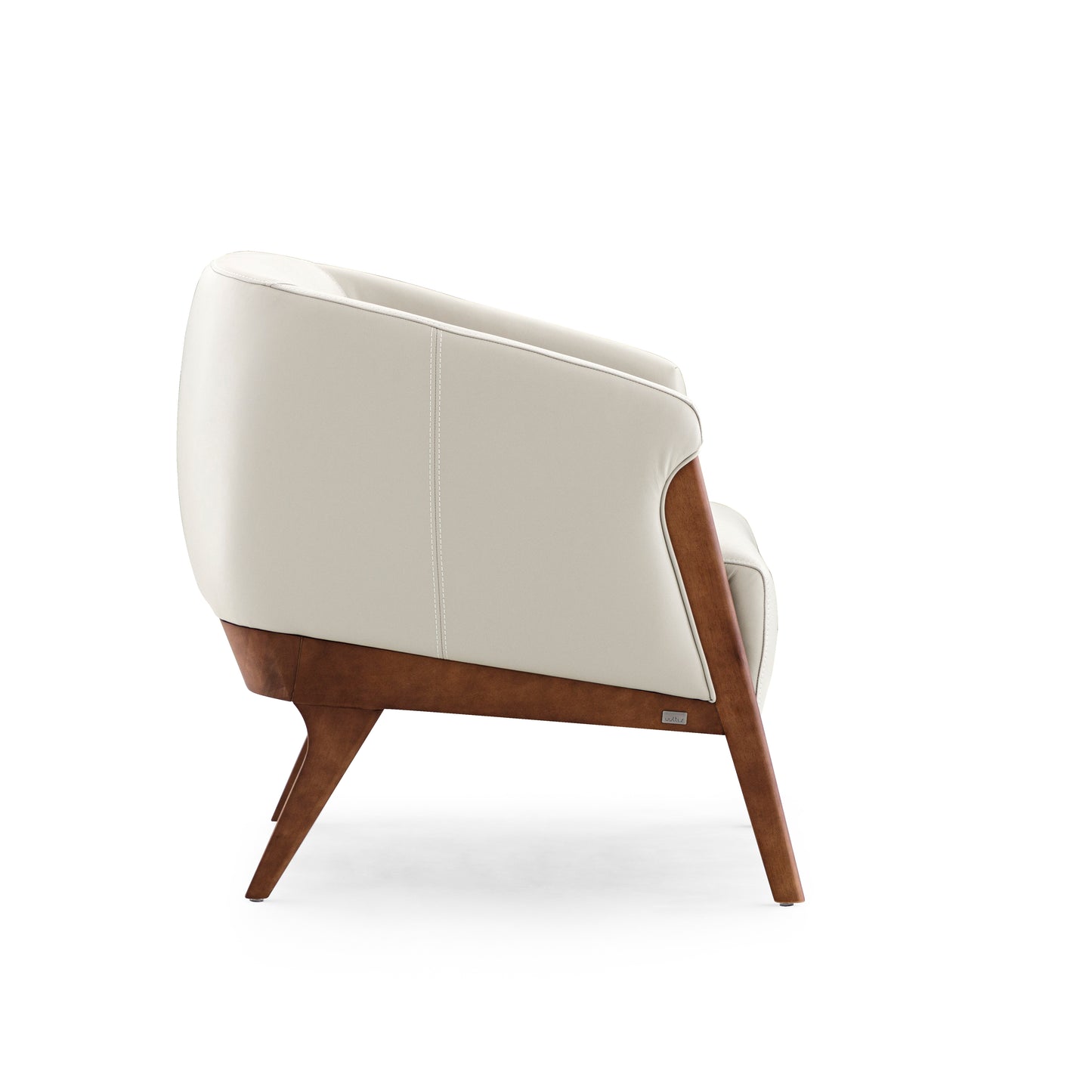 ABRA Armchair in Walnut and Light Beige Leather