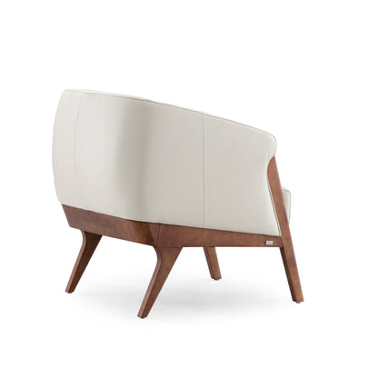 ABRA Armchair in Walnut and Light Beige Leather