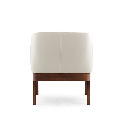 ABRA Armchair in Walnut and Light Beige Leather