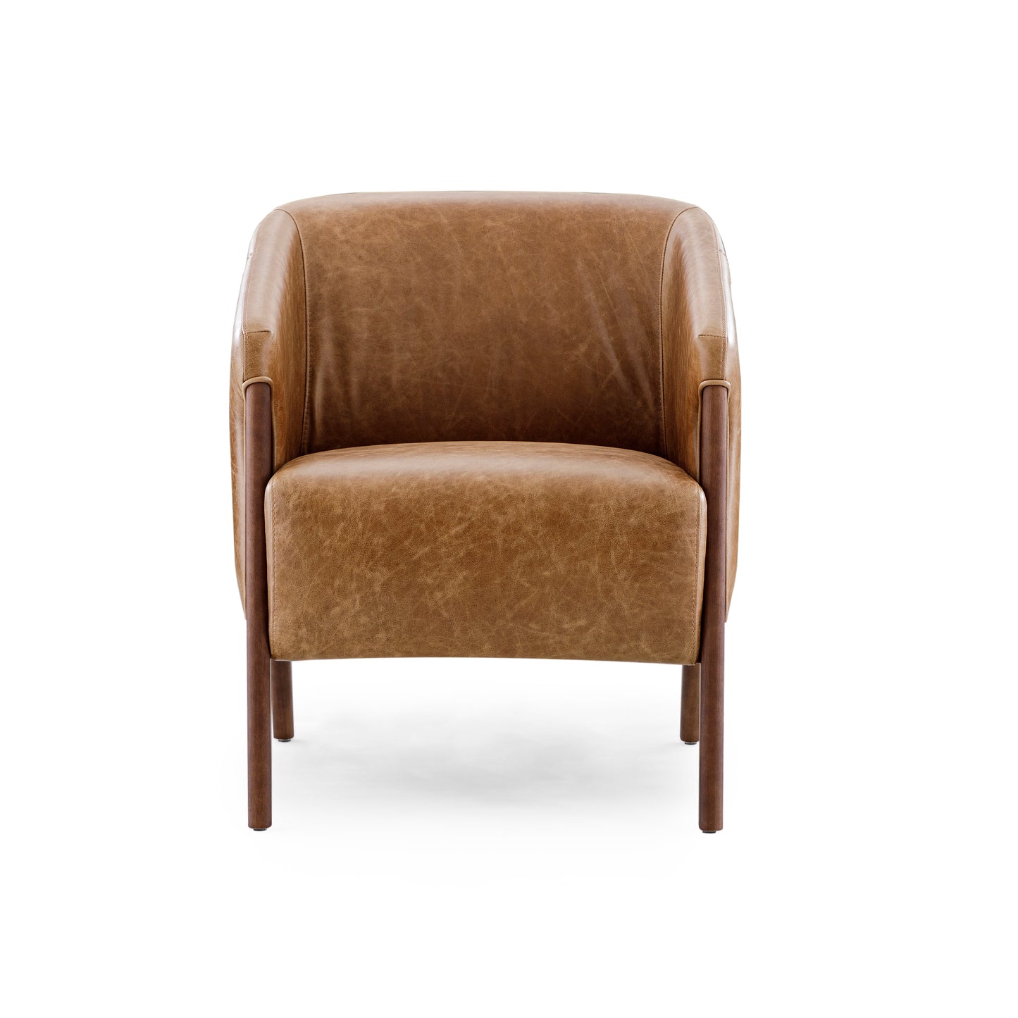 ABRA Armchair in Walnut and Caramel leather