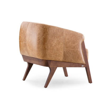 ABRA Armchair in Walnut and Caramel leather