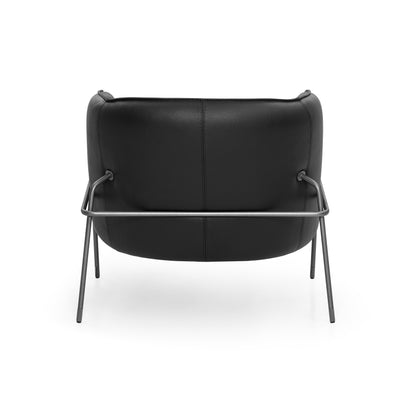 BELLA Armchair in Graphite and Black leather