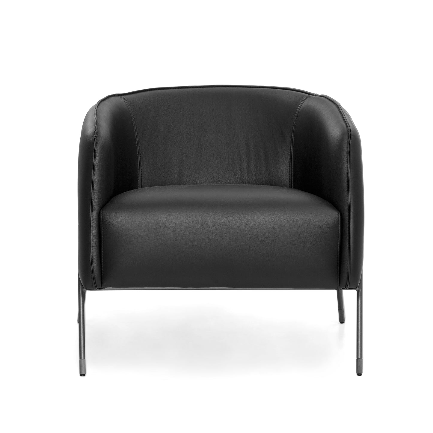 BELLA Armchair in Graphite and Black leather