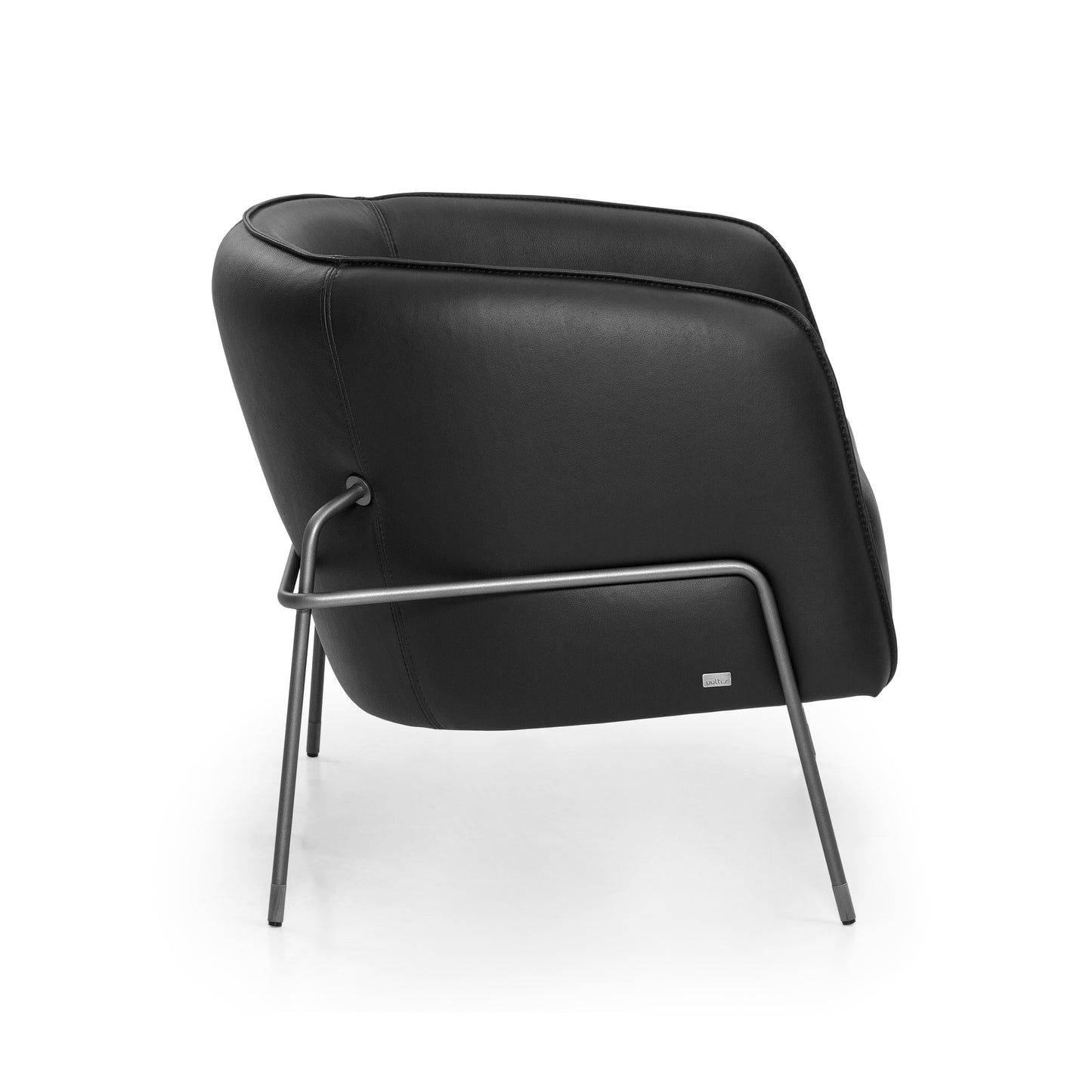 BELLA Armchair in Graphite and Black leather