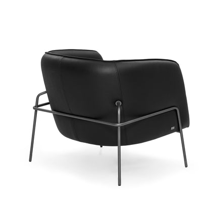 BELLA Armchair in Graphite and Black leather