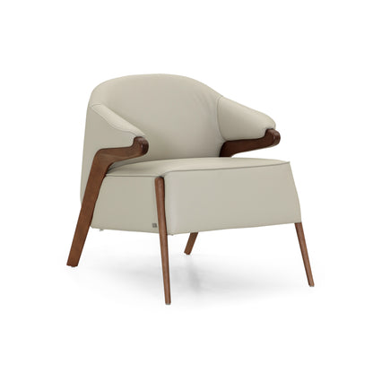 OSA Armchair in Walnut and Cream leather