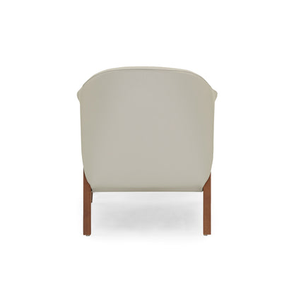 OSA Armchair in Walnut and Cream leather