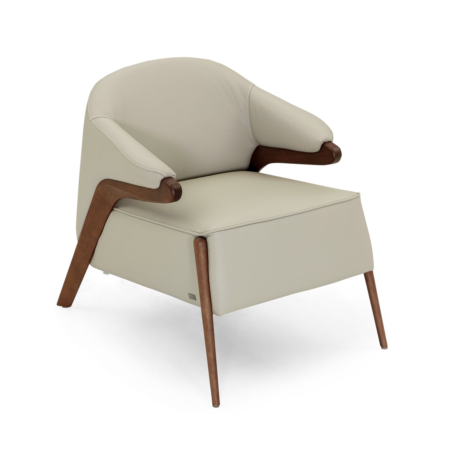 OSA Armchair in Walnut and Cream leather