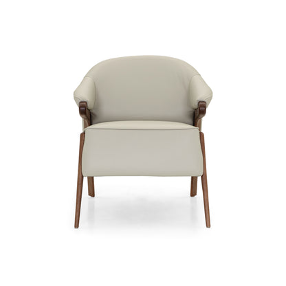 OSA Armchair in Walnut and Cream leather