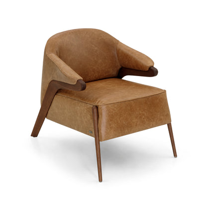 OSA Armchair in Walnut and Caramel leather