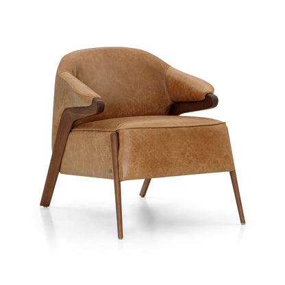 OSA Armchair in Walnut and Caramel leather