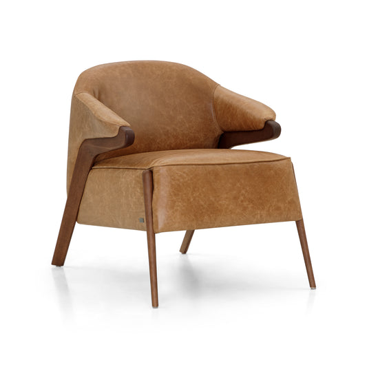 OSA Armchair in Walnut and Caramel leather