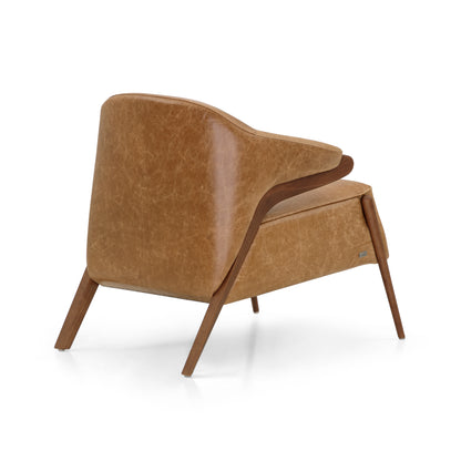 OSA Armchair in Walnut and Caramel leather