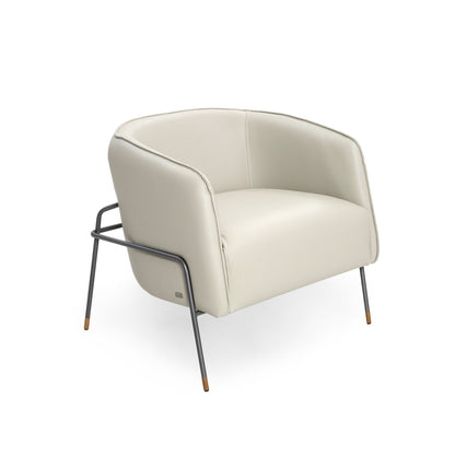 BELLA Armchair in Graphite and Light Beige leather