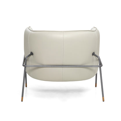 BELLA Armchair in Graphite and Light Beige leather