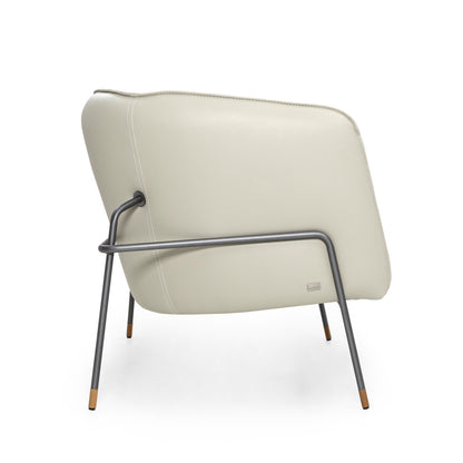 BELLA Armchair in Graphite and Light Beige leather