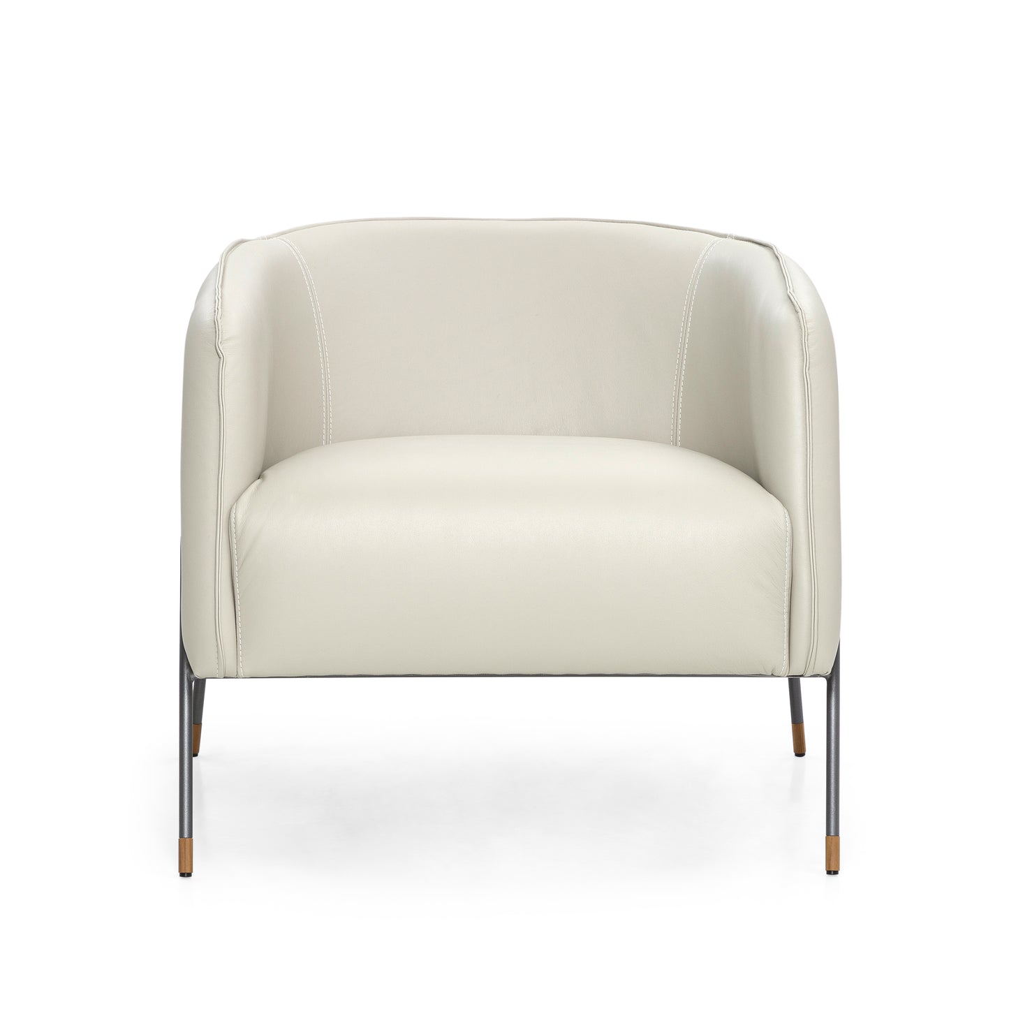 BELLA Armchair in Graphite and Light Beige leather