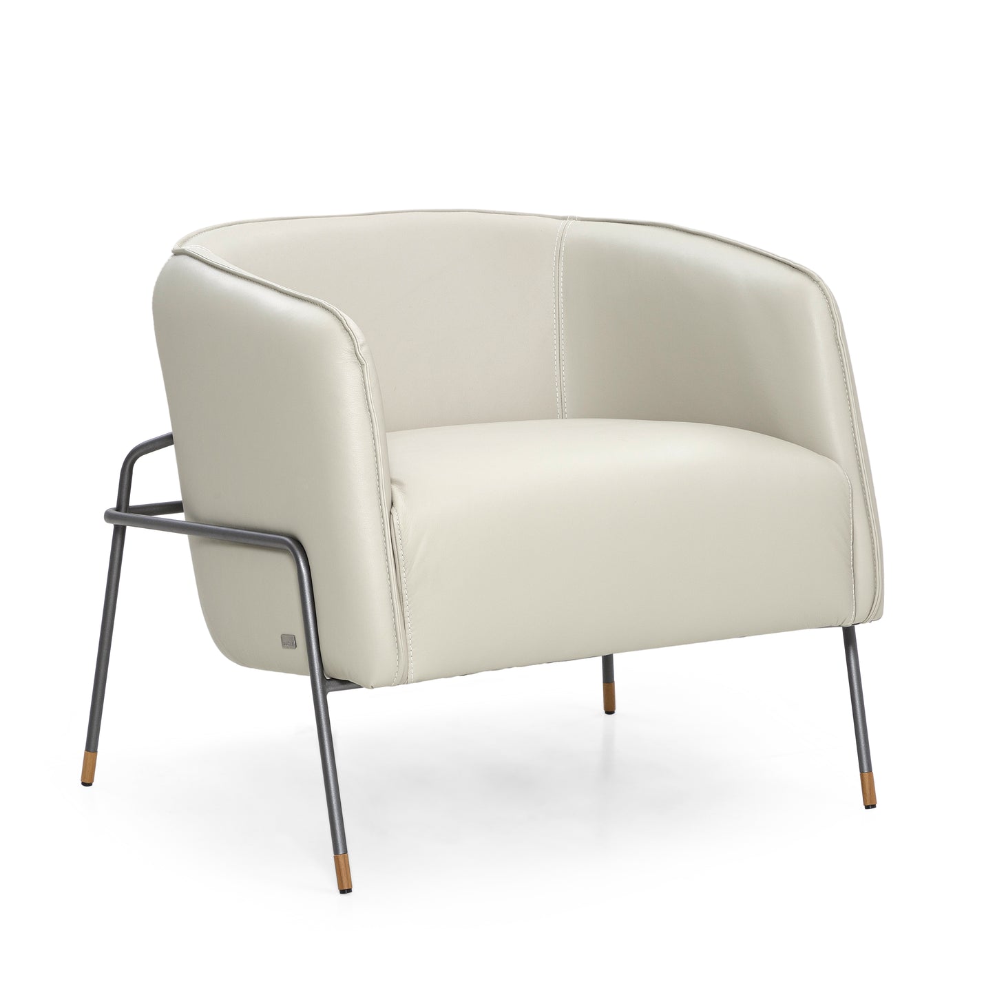 BELLA Armchair in Graphite and Light Beige leather