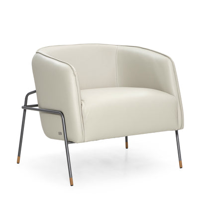 BELLA Armchair in Graphite and Light Beige leather