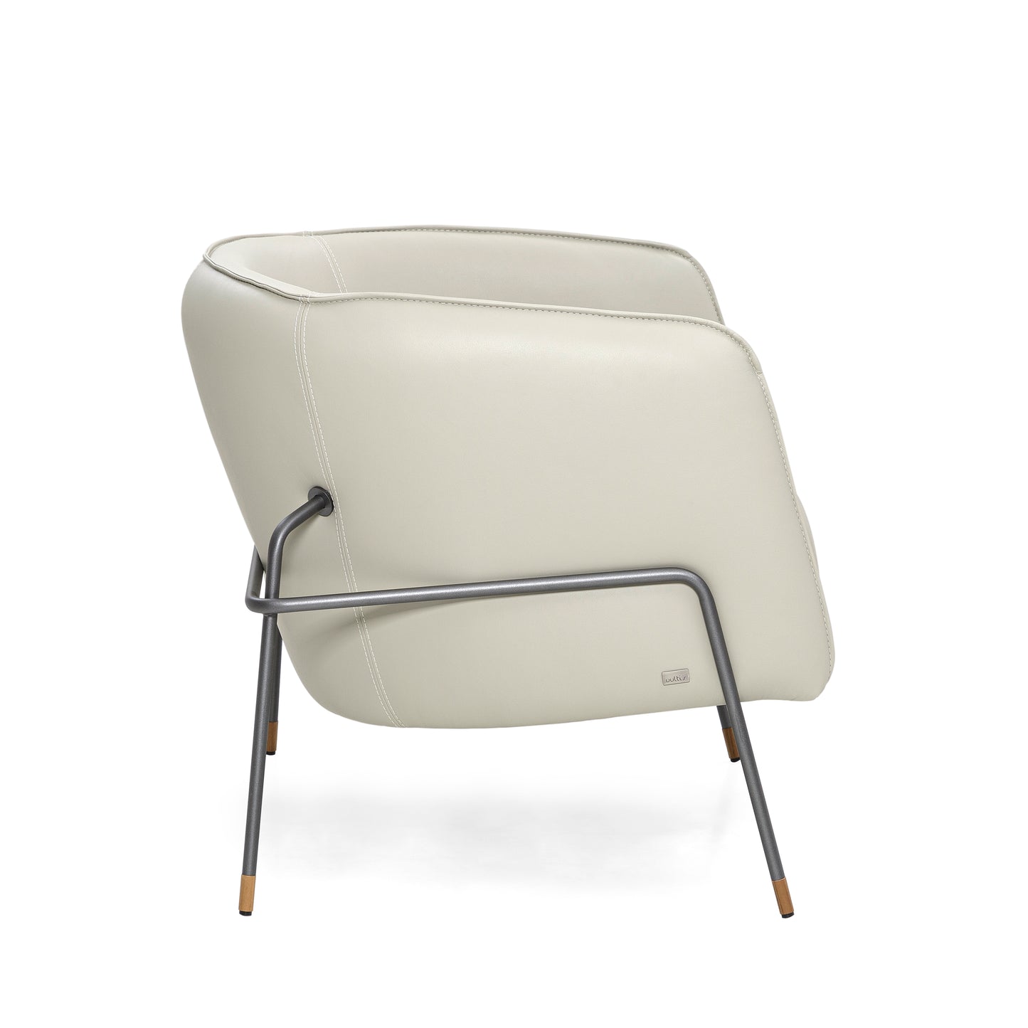 BELLA Armchair in Graphite and Light Beige leather