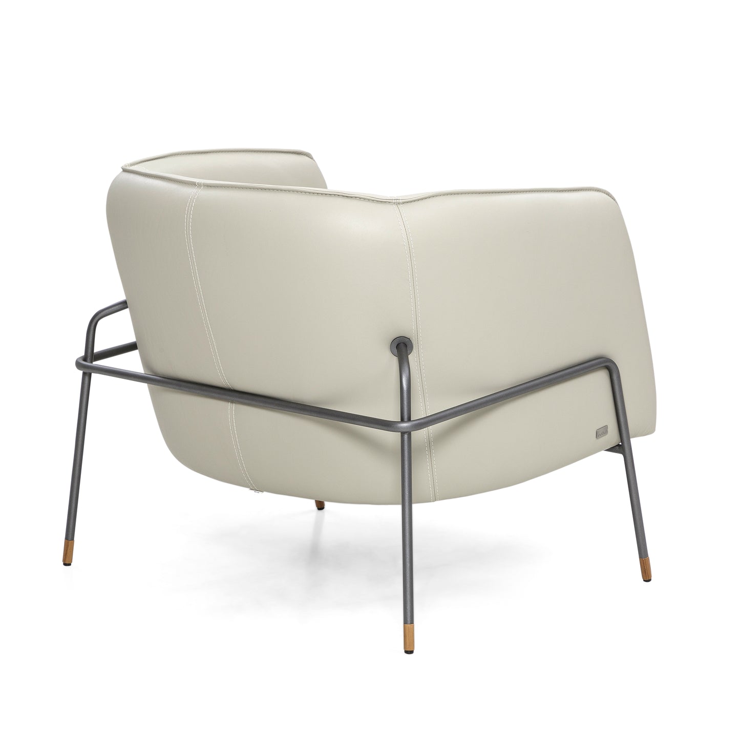 BELLA Armchair in Graphite and Light Beige leather