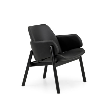 ABOVE Armchair in Black finish and Black leather