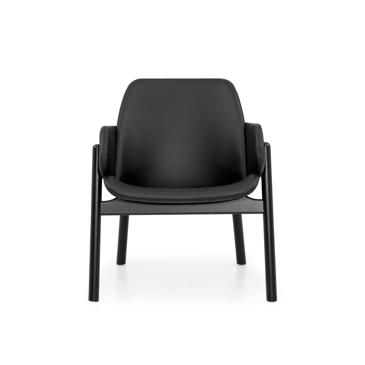 ABOVE Armchair in Black finish and Black leather