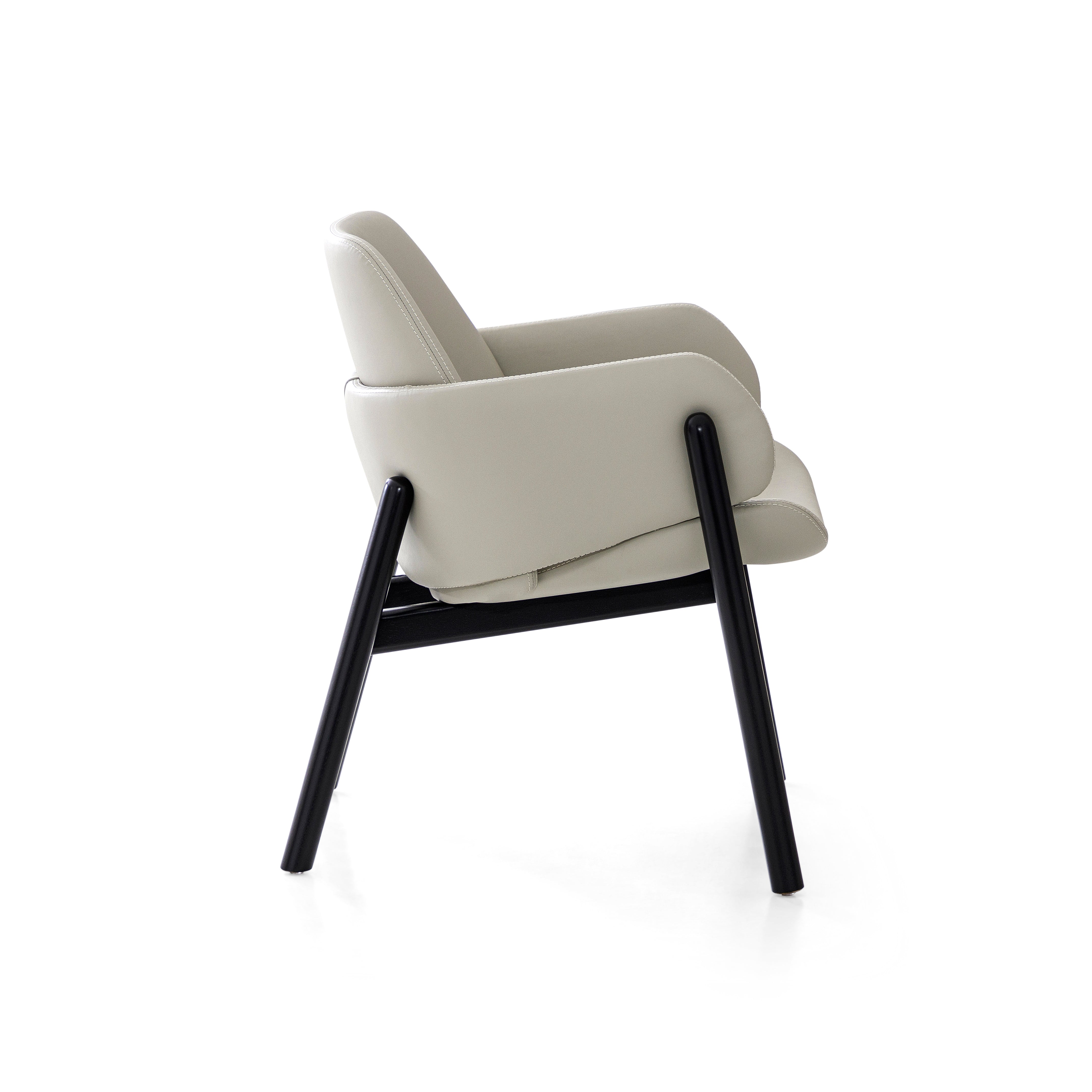 ABOVE Armchair in Black finish and Leather
