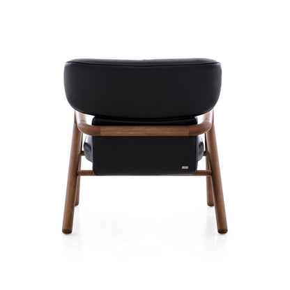 SOLE Armchair in Walnut and Black leather