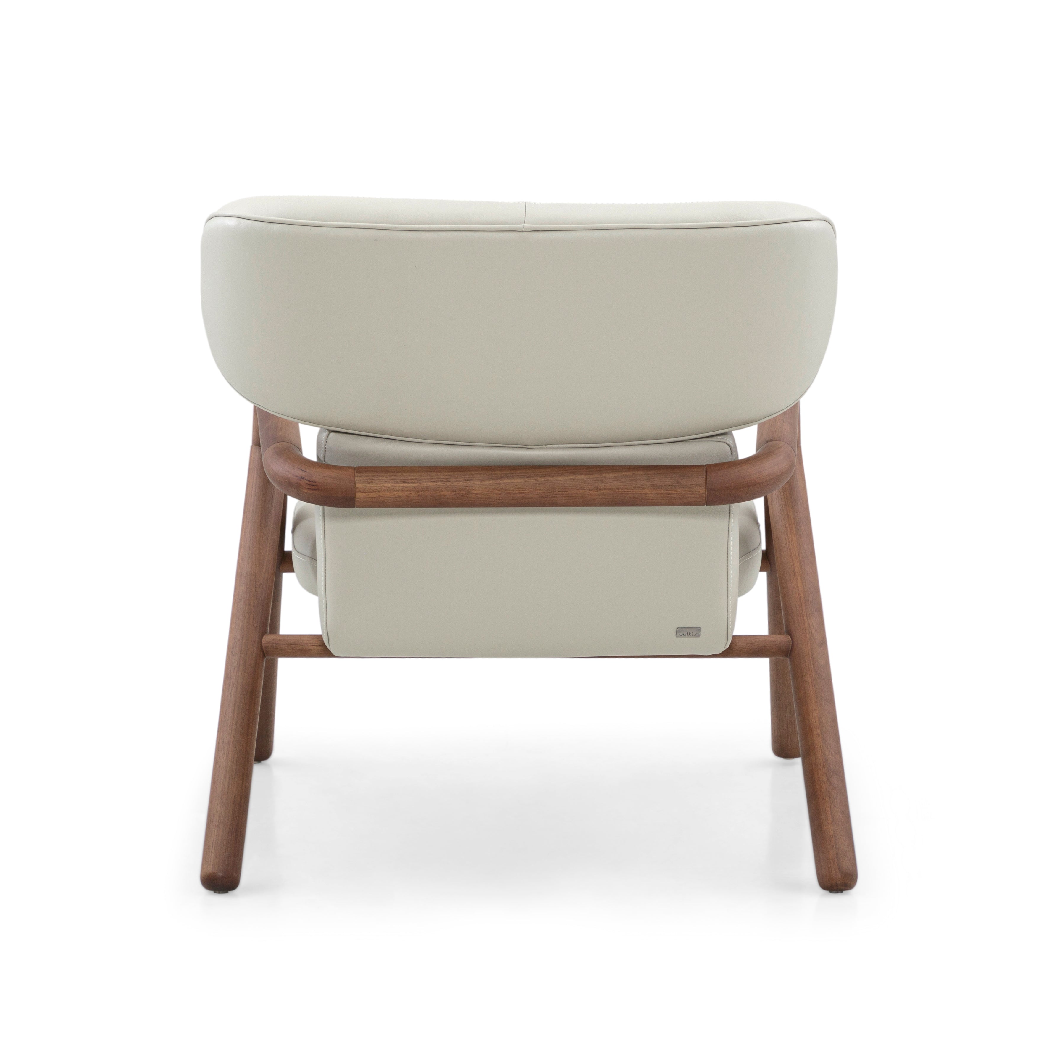 SOLE Armchair in Walnut and Ivory leather