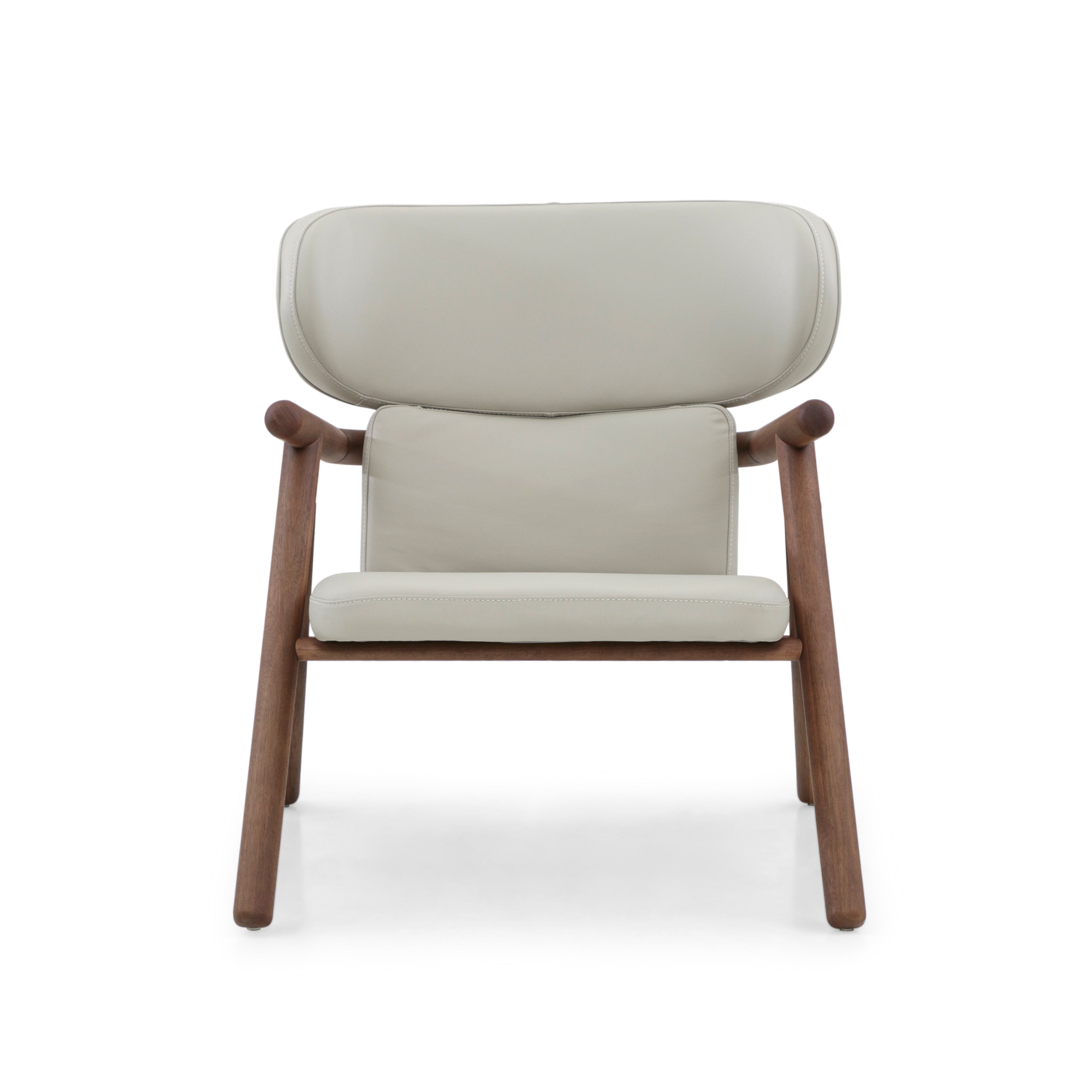 SOLE Armchair in Walnut and Ivory leather