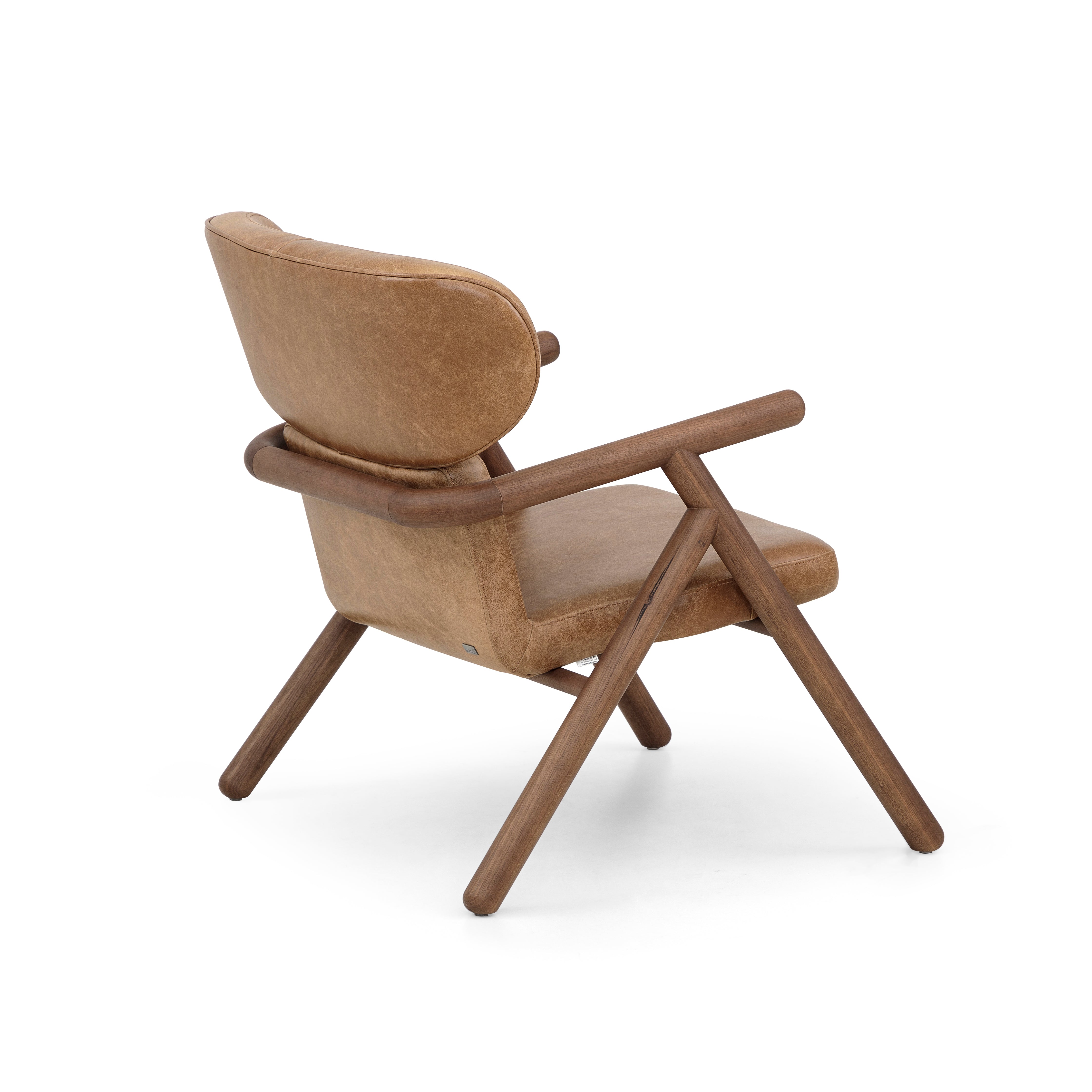 SOLE Armchair in Walnut and Caramel leather