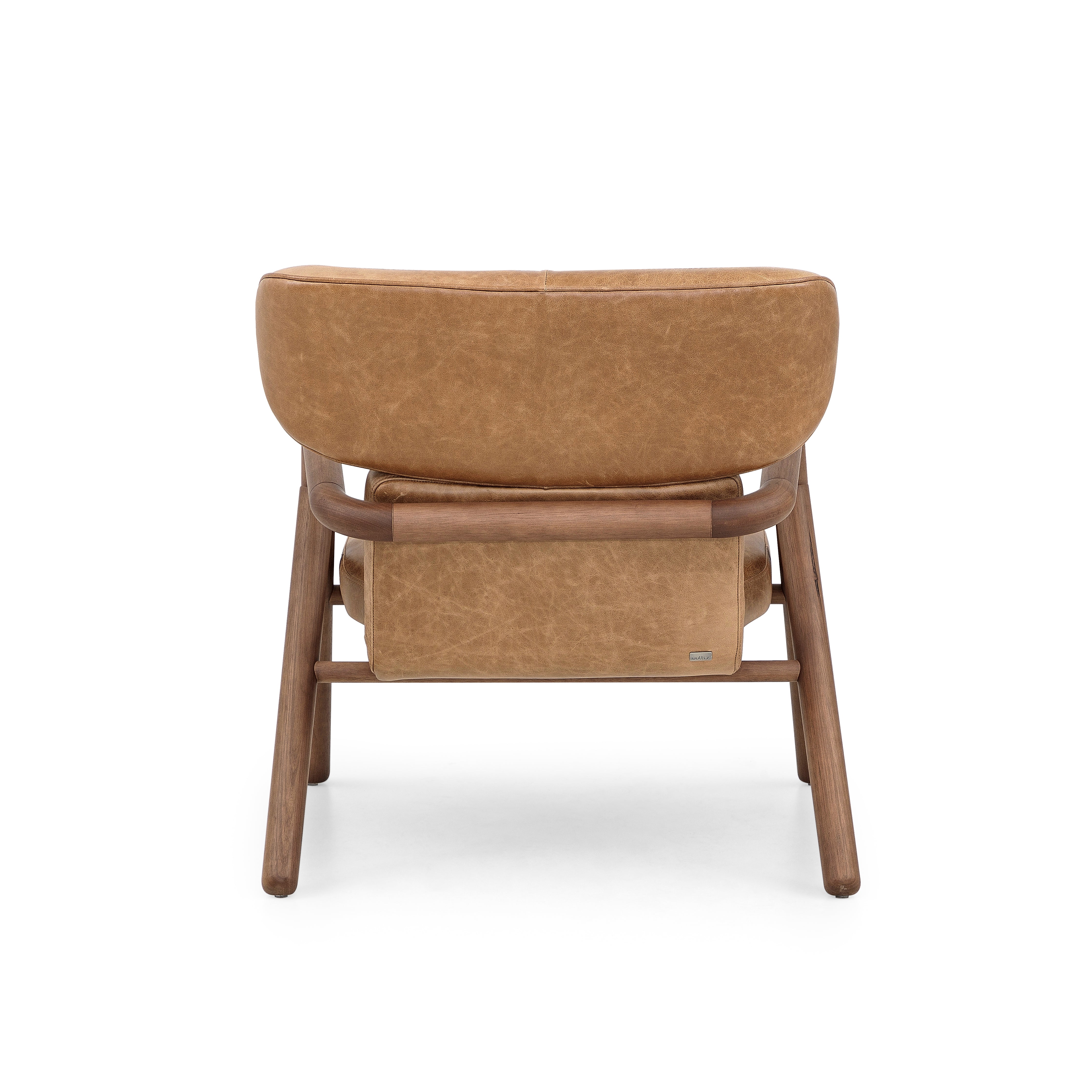 SOLE Armchair in Walnut and Caramel leather