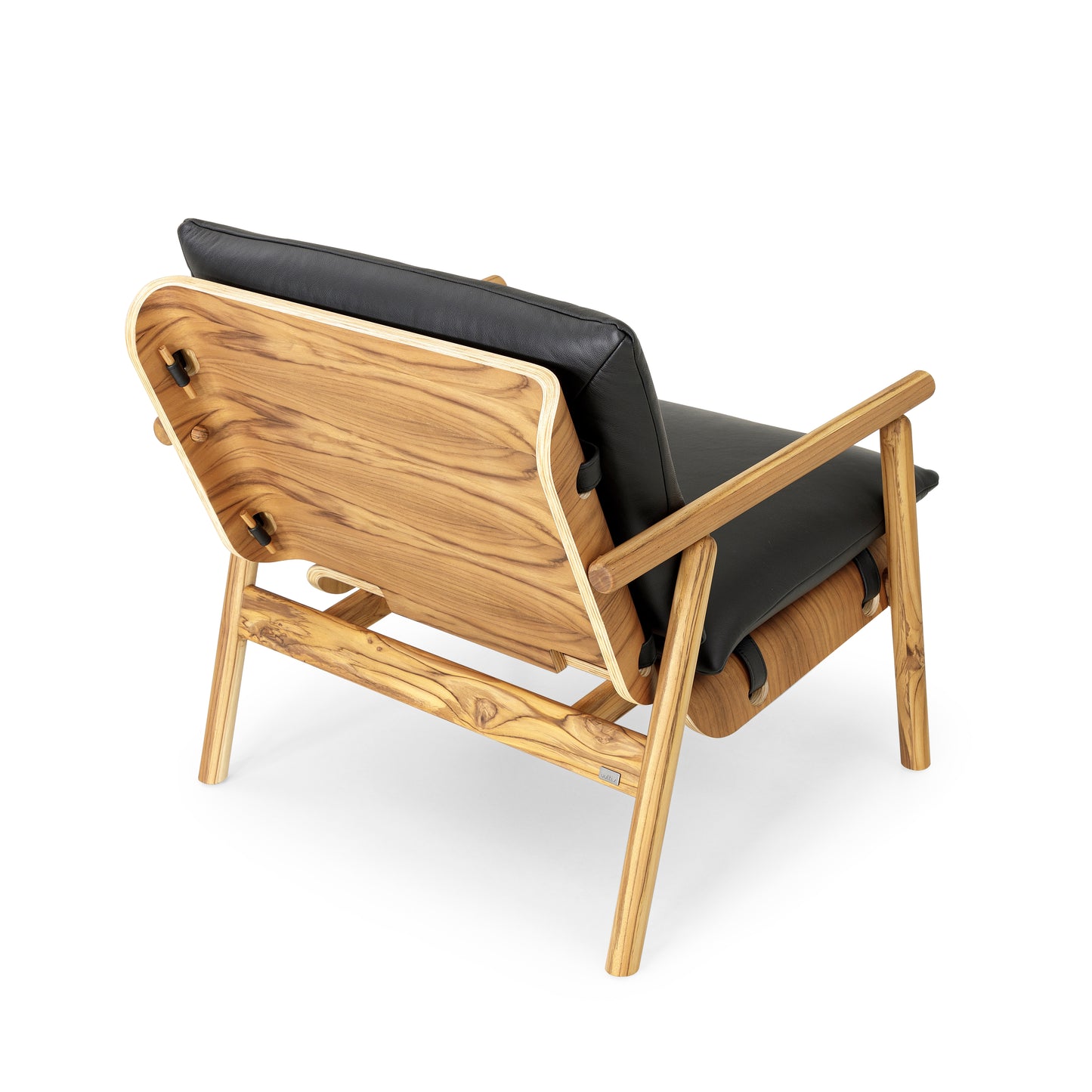 TAI Armchair in Teak and Black leather