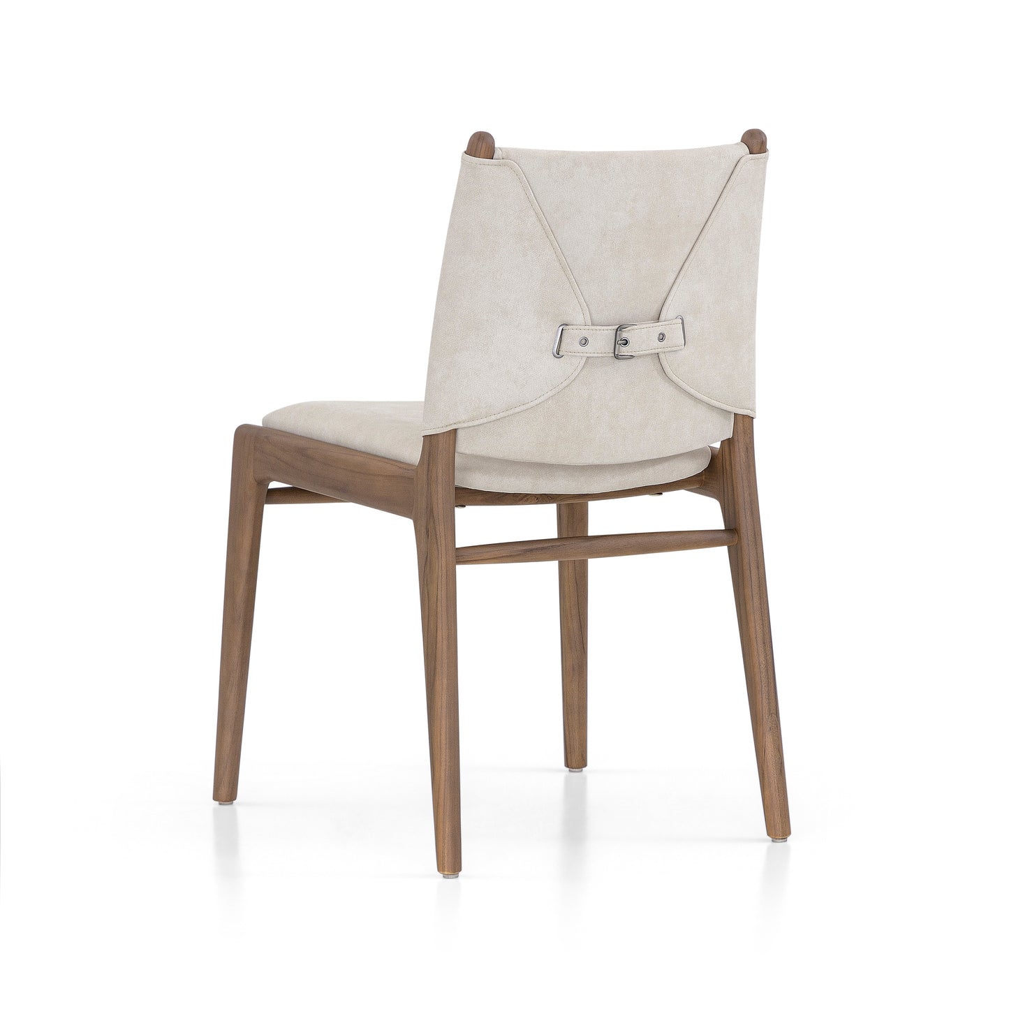 CAPPIO Dining Chair in Walnut and Beige Performance fabric