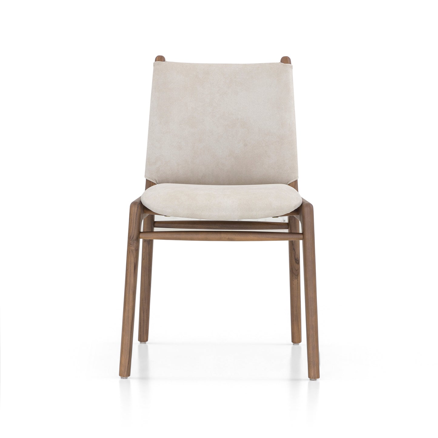 CAPPIO Dining Chair in Walnut and Beige Performance fabric