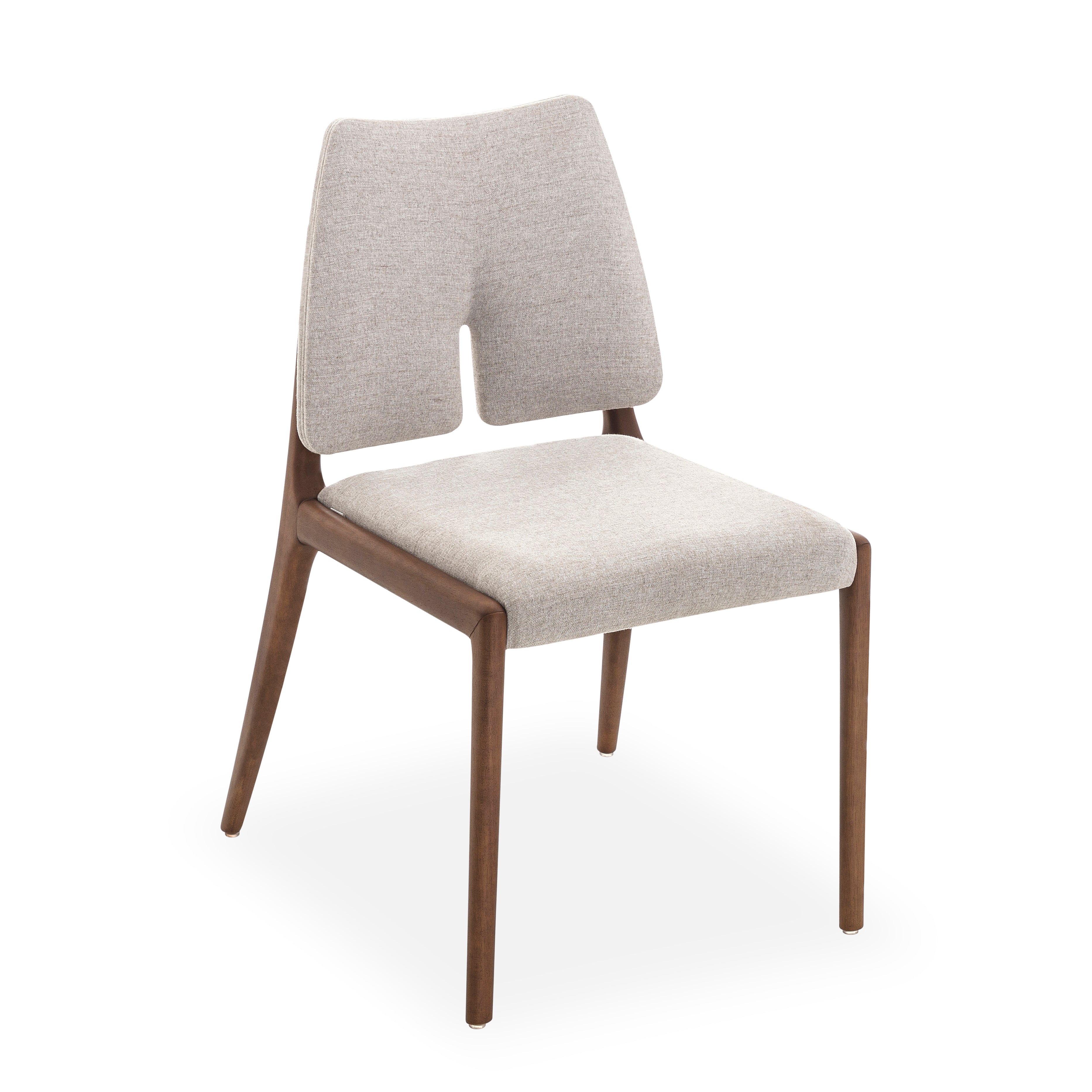 SLIT Dining Chair in Walnut and Gray Fabric